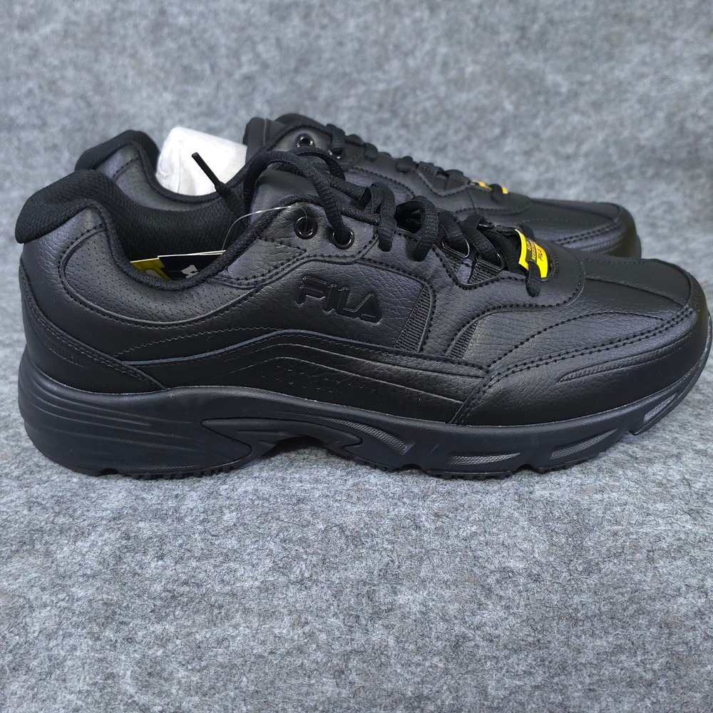 Fila Memory Workshift SR Mens 11 Wide 4E Black Slip Resistant Work Shoes